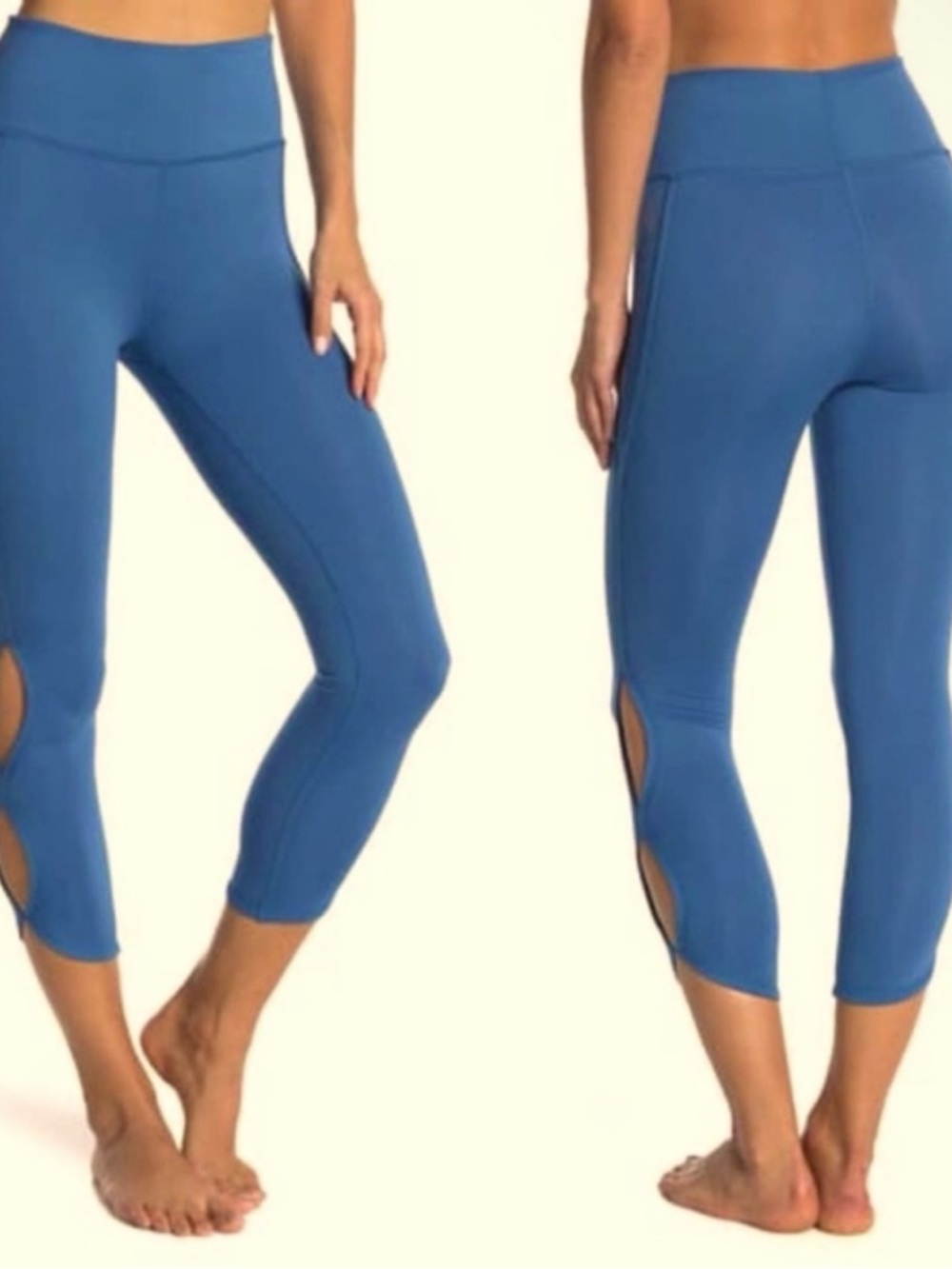 Free People Movement Infinity Leggings Blue 3/4 High Rise Cutout Women’s Medium